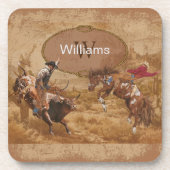 Oude Rodeo Cowboy Western Bier Onderzetter (Voorkant)