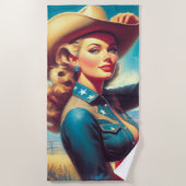 Oude Rodeo Pin-up Strandlaken (Voorkant)