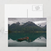 Oude roeiboot met bergen briefkaart (Voorkant / Achterkant)