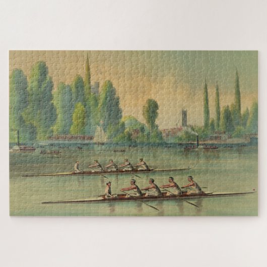 Oude Roeiers Wedstrijd Roeiboot Wedstrijd Canvas P Legpuzzel (Horizontaal)
