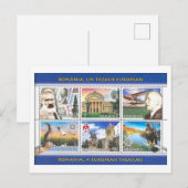 Oude Roemeense Postzegelset Briefkaart (Voorkant / Achterkant)
