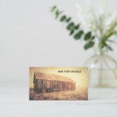 , oude, roestbruine zout in de veldsoonkunst visitekaartje (Staand voorkant)