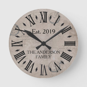 Oude Roestige Antieke Vervallen Horloge Retro Ronde Klok