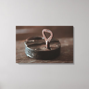 Oude roestige deurslot canvas afdruk