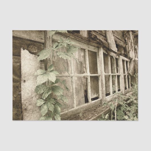 Oude roestige houten schuur ramen tissuepapier (Voorkant)