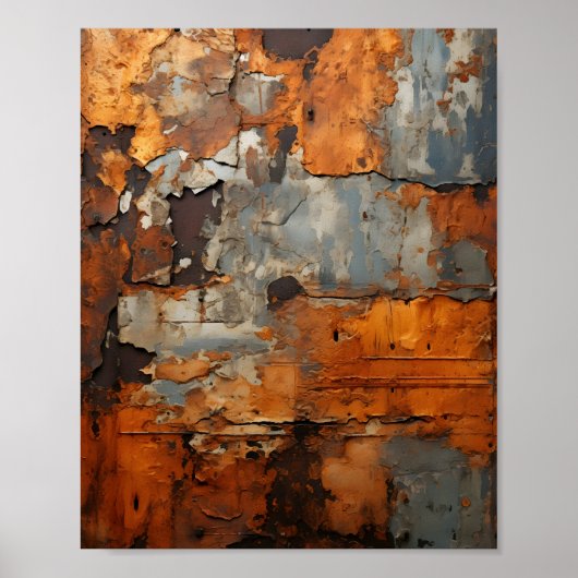 Oude Roestige Metaaltextuur van het Staal Poster (Voorkant)