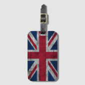 Oude roestige Patriottische Britse vlag Bagagelabel (Voorkant (verticaal))