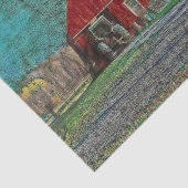Oude roestige rode teal textuur schuur tissuepapier (Detail)