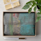 Oude roestige rode teal textuur schuur tissuepapier (Geschenk)