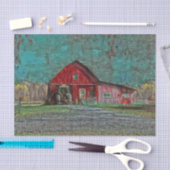 Oude roestige rode teal textuur schuur tissuepapier (Craft)