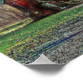 Oude roestige rode turquoise textuur schuur poster (Hoek)