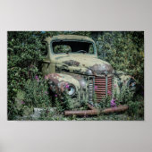 Oude Roestige Schroot Auto Poster (Voorkant)