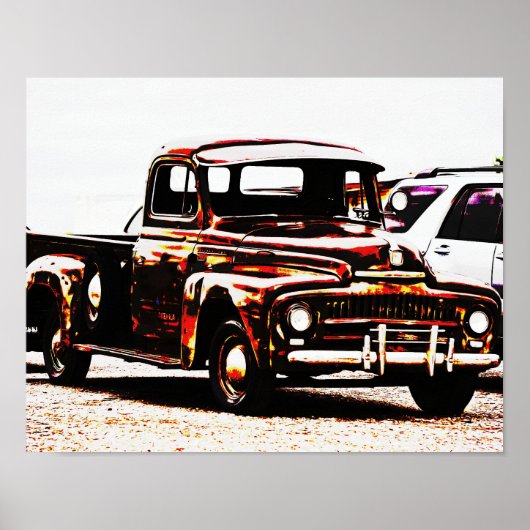 Oude Roestige Truck Fotoposter Kunst Poster (Voorkant)