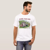 Oude roestige vrachtwagen, ouder dan vuil t-shirt (Voorkant volledig)
