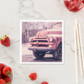 Oude roestige vrachtwagen servetten (Insitu)