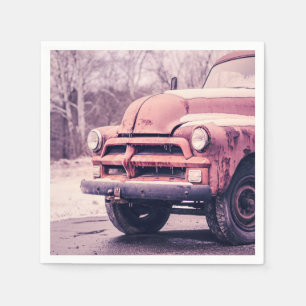 Oude roestige vrachtwagen servetten