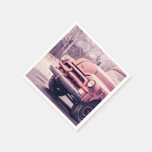 Oude roestige vrachtwagen servetten (Hoek)