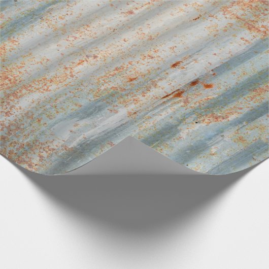 Oude roeststalen muur. textuur van de oude roestst cadeaupapier (Hoek)