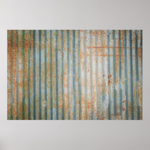 Oude roeststalen muur. textuur van de oude roestst poster