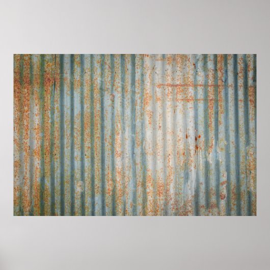 Oude roeststalen muur. textuur van de oude roestst poster (Voorkant)