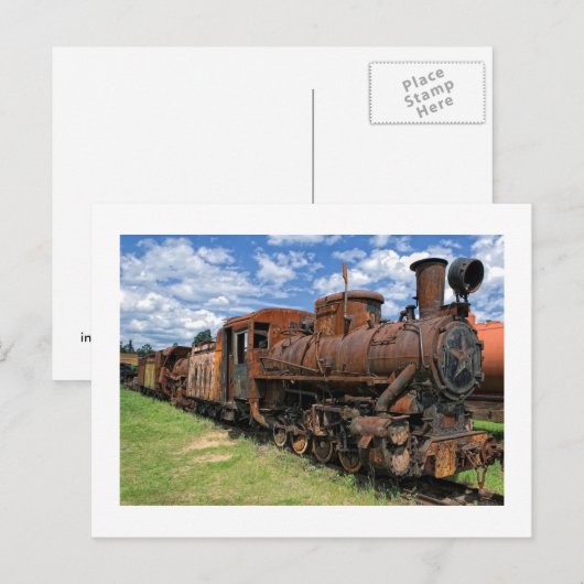 Oude roeststoomlocomotief briefkaart (Voorkant / Achterkant)