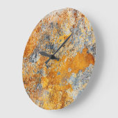 Oude roesttextuur, grunge metallic achtergrond. grote klok (Hoek)
