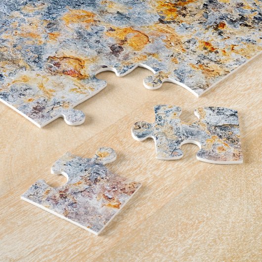 Oude roesttextuur, grunge metallic achtergrond. legpuzzel (Zijkant)