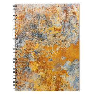 Oude roesttextuur, grunge metallic achtergrond. notitieboek