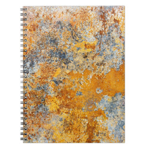 Oude roesttextuur, grunge metallic achtergrond. notitieboek