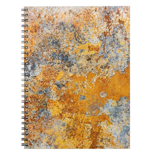Oude roesttextuur, grunge metallic achtergrond. notitieboek (Voorkant)