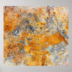 Oude roesttextuur, grunge metallic achtergrond. poster