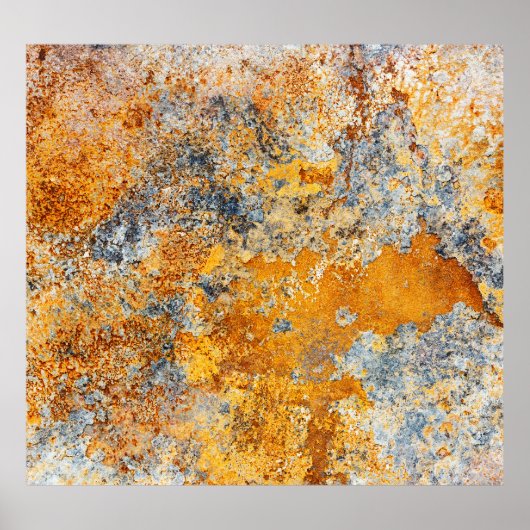 Oude roesttextuur, grunge metallic achtergrond. poster (Voorkant)