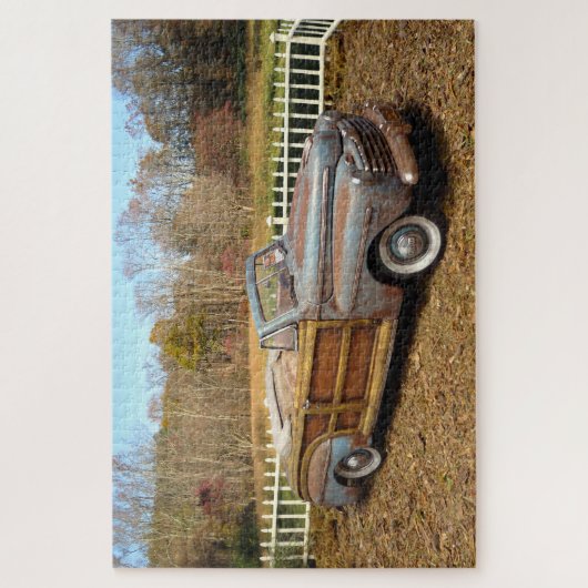 Oude  roestvrij schuur voor autowrakken legpuzzel (Verticaal)