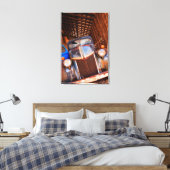 Oude roestwagen op een boerderij canvas afdruk (Insitu (Slaapkamer))