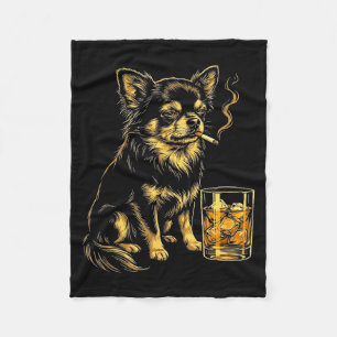 Oude rokende chihuahua grappige hond meme afbeeldi fleece deken