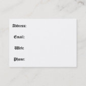 Oude rol:  U vult in: Zakelijk of ander: Kaart Visitekaartje (Achterkant)