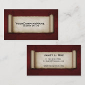 Oude rol visitekaartje (Voorkant / Achterkant)