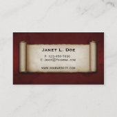 Oude rol visitekaartje (Achterkant)