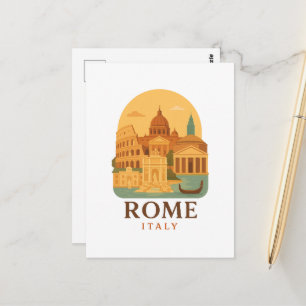 Oude Rome Colosseum & Pantheon Ansichtkaart Briefkaart