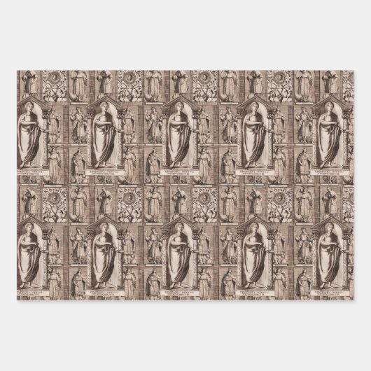 Oude Rome Elegante Antiek Collages Inpakpapier Vel (Voorkant 3)