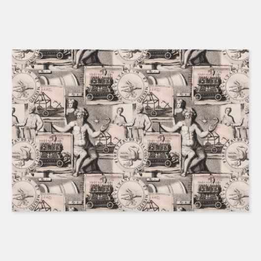 Oude Rome Elegante Antiek Collages Inpakpapier Vel (Voorkant 2)