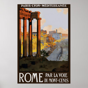 Oude Rome Reisposter Print, Parijs Lyon Poster