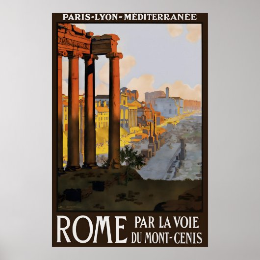 Oude Rome Reisposter Print, Parijs Lyon Poster (Voorkant)