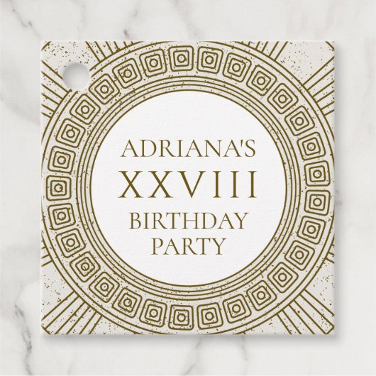 Oude Rome Verjaardagsfeest met stenen elementen Bedankjes Labels (Voorkant)