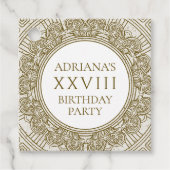 Oude Rome Verjaardagsfeest met stenen elementen Bedankjes Labels (Voorkant)