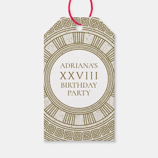 Oude Rome Verjaardagsfeest met stenen elementen Cadeaulabel (Voorkant)