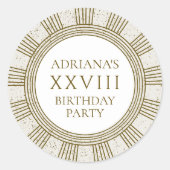 Oude Rome Verjaardagsfeest met stenen elementen Ronde Sticker (Voorkant)