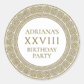 Oude Rome Verjaardagsfeest met stenen elementen Ronde Sticker (Voorkant)