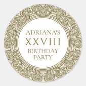 Oude Rome Verjaardagsfeest met stenen elementen Ronde Sticker (Voorkant)