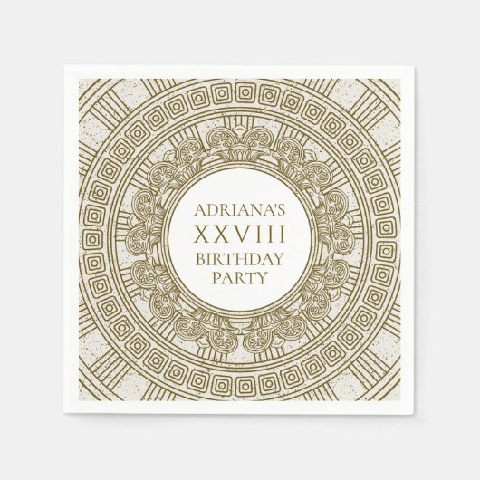 Oude Rome Verjaardagsfeest met stenen elementen Servet (Voorkant)
